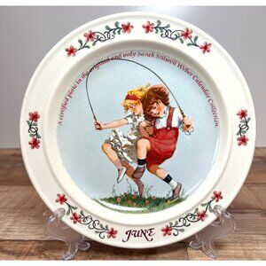 Sarah Stilwell Weber June Calendar Plate By Newell Pottery Co. 1984 Collectible